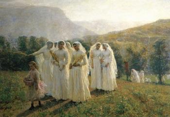 硃利斯 佈雷頓 Young Women Going to a Procession 硃利斯 佈雷頓 Young Women Going to a Procession